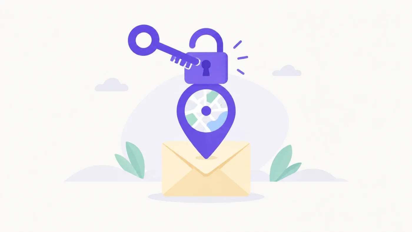 Clé ouvrant un cadenas posé sur un repère de carte, revendication d'une fiche d'établissement Google