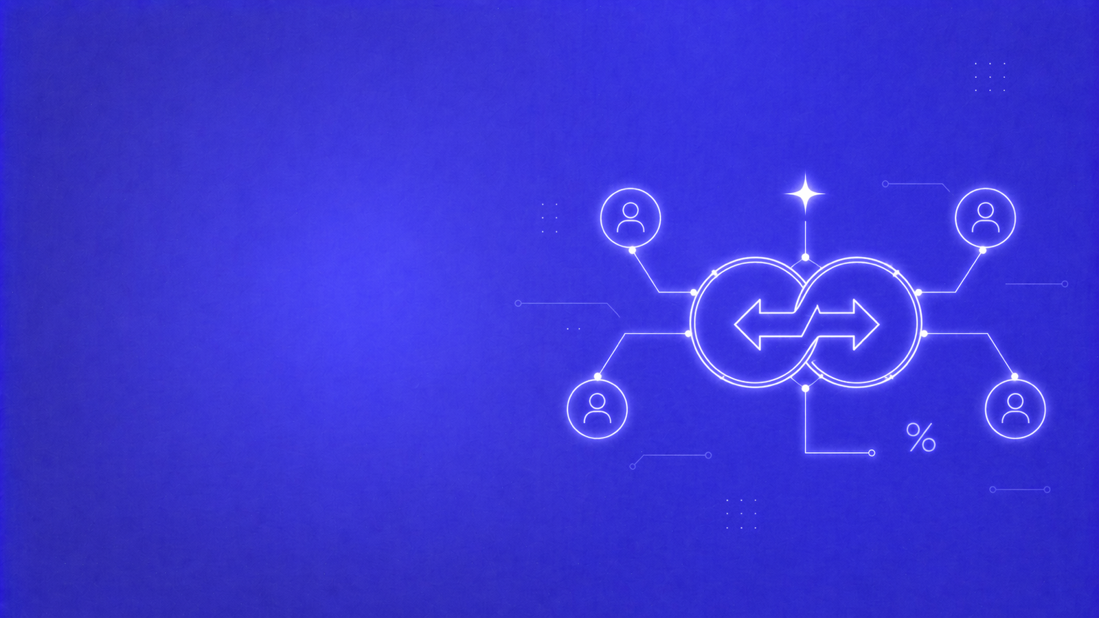 NovaUp — Programme d'affiliation : symbole de partenariat réciproque avec réseau d'ambassadeurs interconnectés, commission récurrente, étoile lumineuse, sur fond violet brand