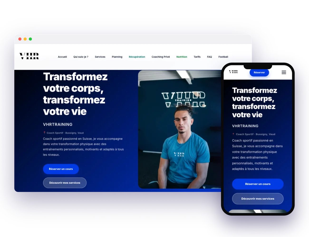Aperçu d'un site web responsive créé par NovaUp, affiché sur ordinateur et smartphone