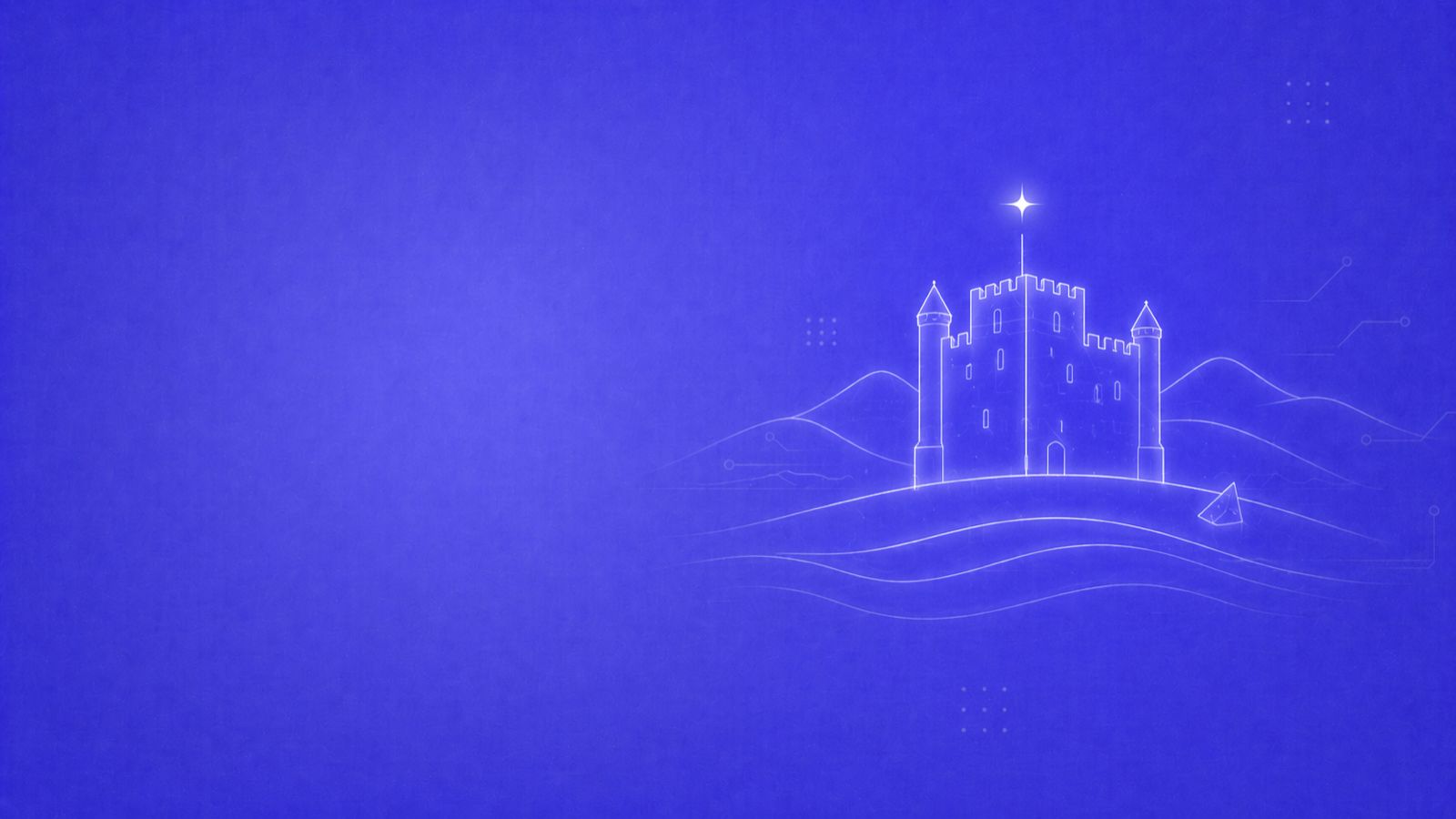 NovaUp — Agence SEO Bulle : château médiéval de Bulle stylisé avec collines préalpines gruériennes et étoile lumineuse, sur fond violet brand