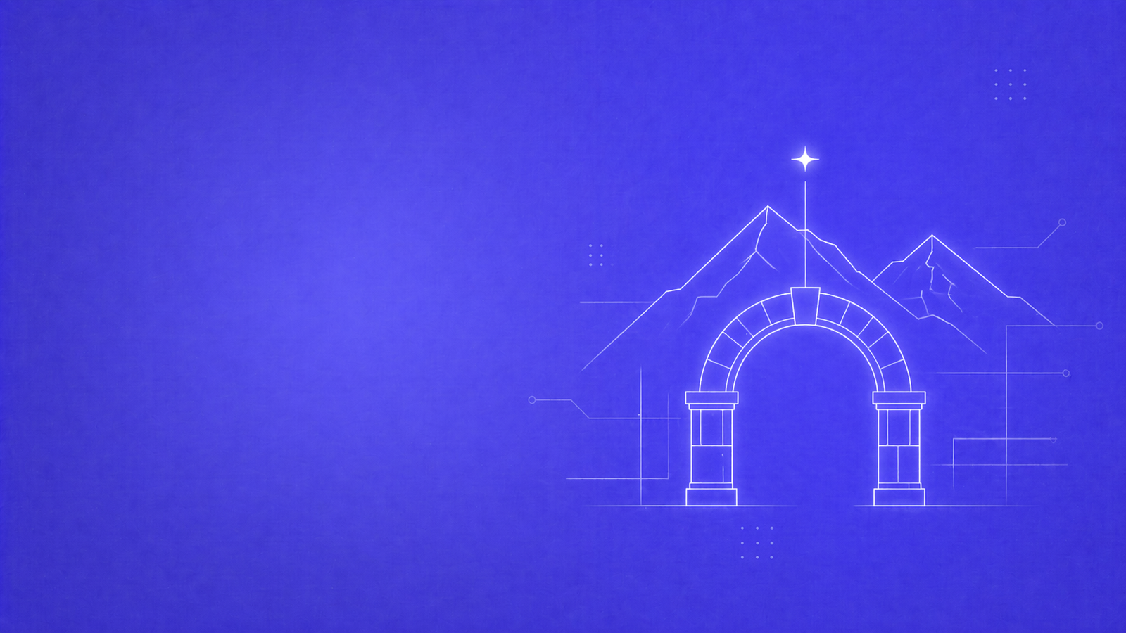 NovaUp — Agence SEO Martigny : arc d'amphithéâtre romain avec sommets alpins du Grand-Saint-Bernard et étoile lumineuse, sur fond violet brand