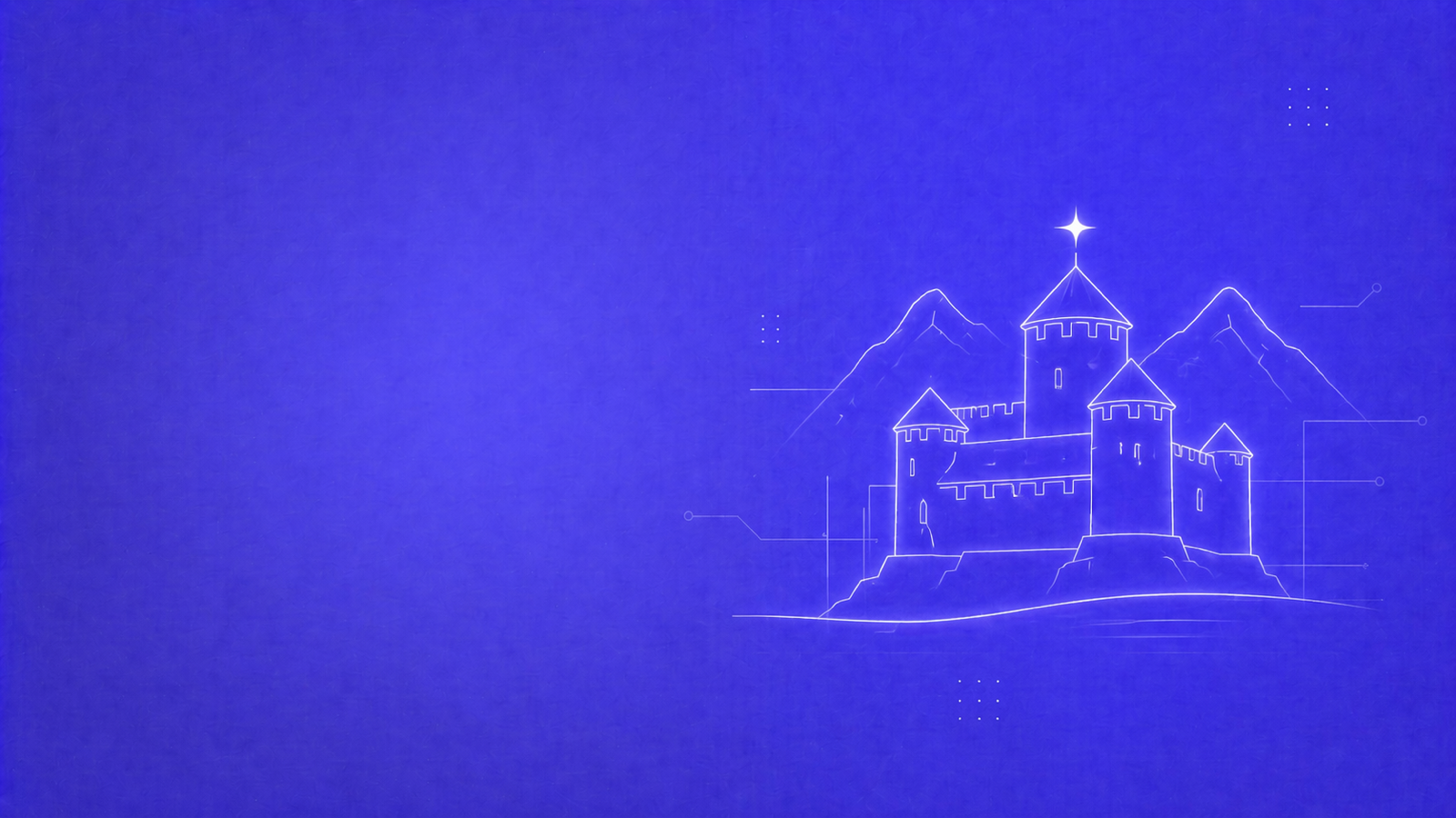 NovaUp — Agence SEO Montreux : Château de Chillon sur rocher au bord du Léman avec Alpes savoyardes et étoile lumineuse, sur fond violet brand