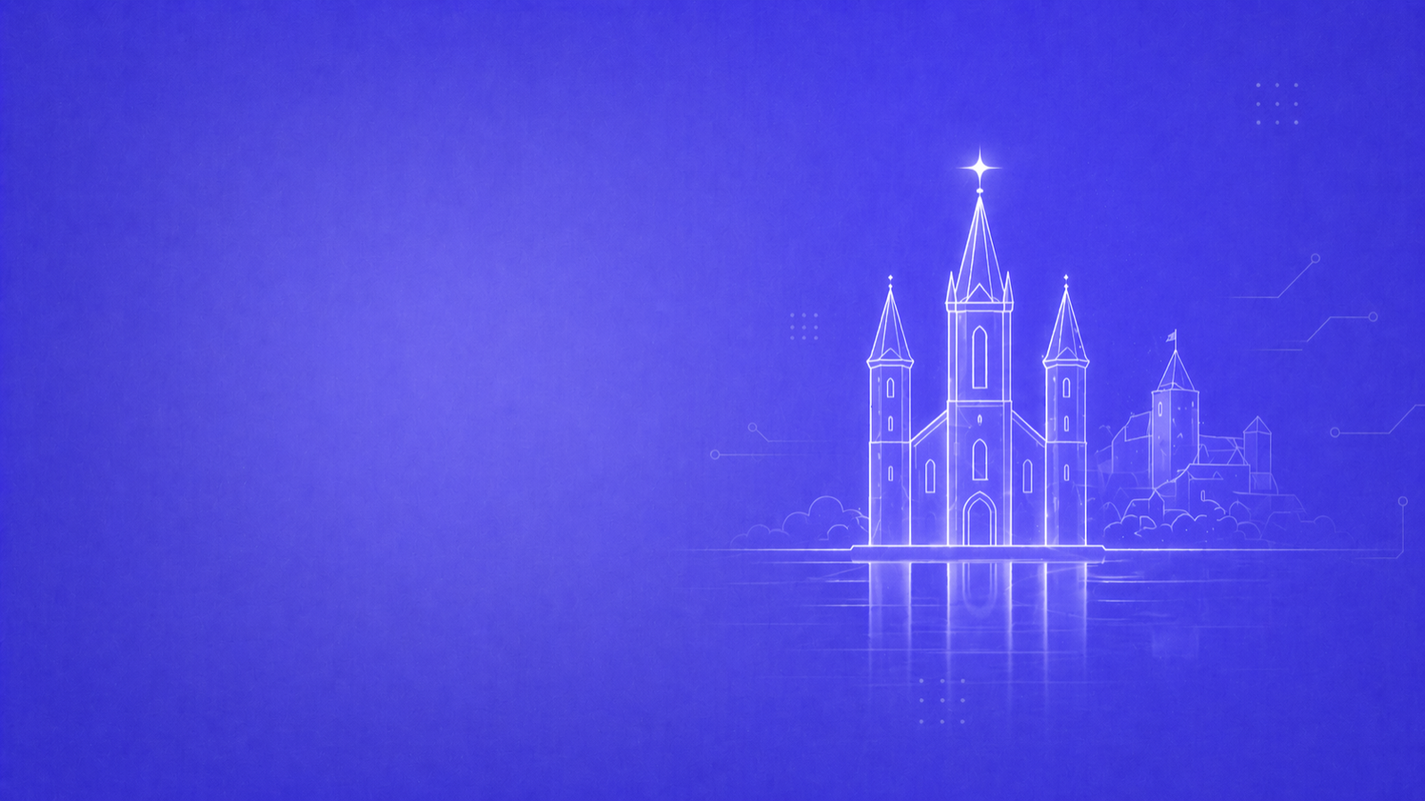 NovaUp — Agence SEO Neuchâtel : silhouette stylisée de la Collégiale avec ses 3 tours, château en arrière-plan et reflet du lac, étoile lumineuse, sur fond violet brand