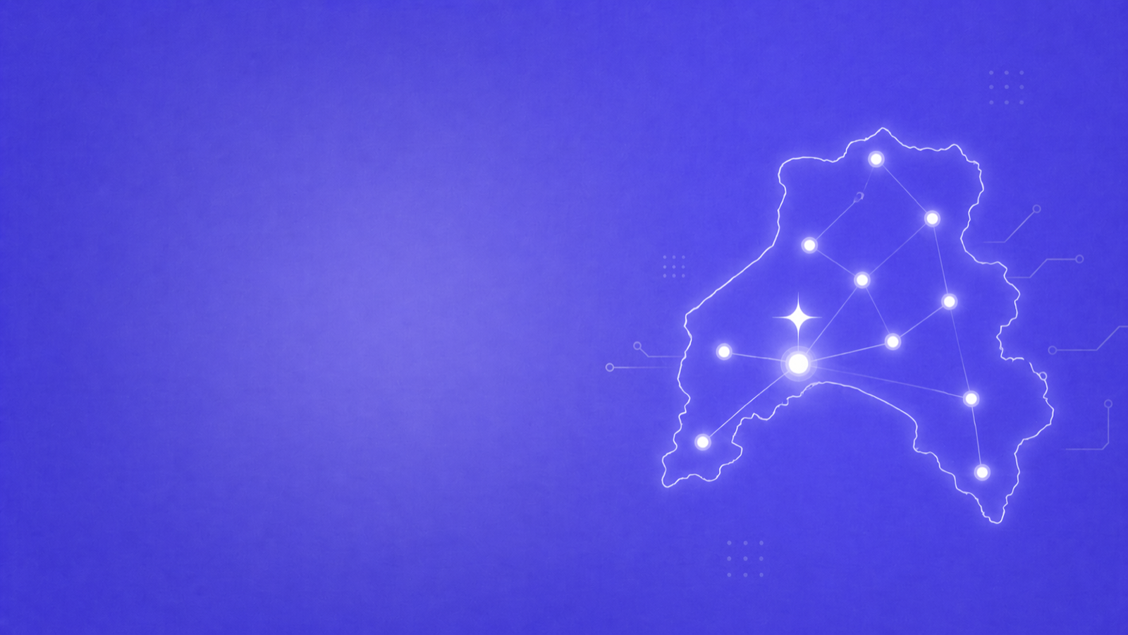 NovaUp — SEO Suisse romande : carte stylisée de la Suisse romande avec 13 bassins de vie connectés en réseau, étoile centrale lumineuse, sur fond violet brand